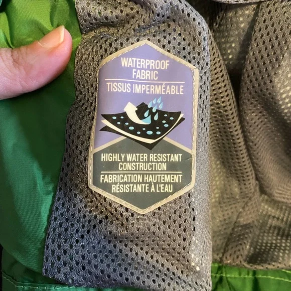Columbia Youth Lightweight Green Nylon Windbreaker Rain Jacket Size L (14/16) - Picture 9 of 10